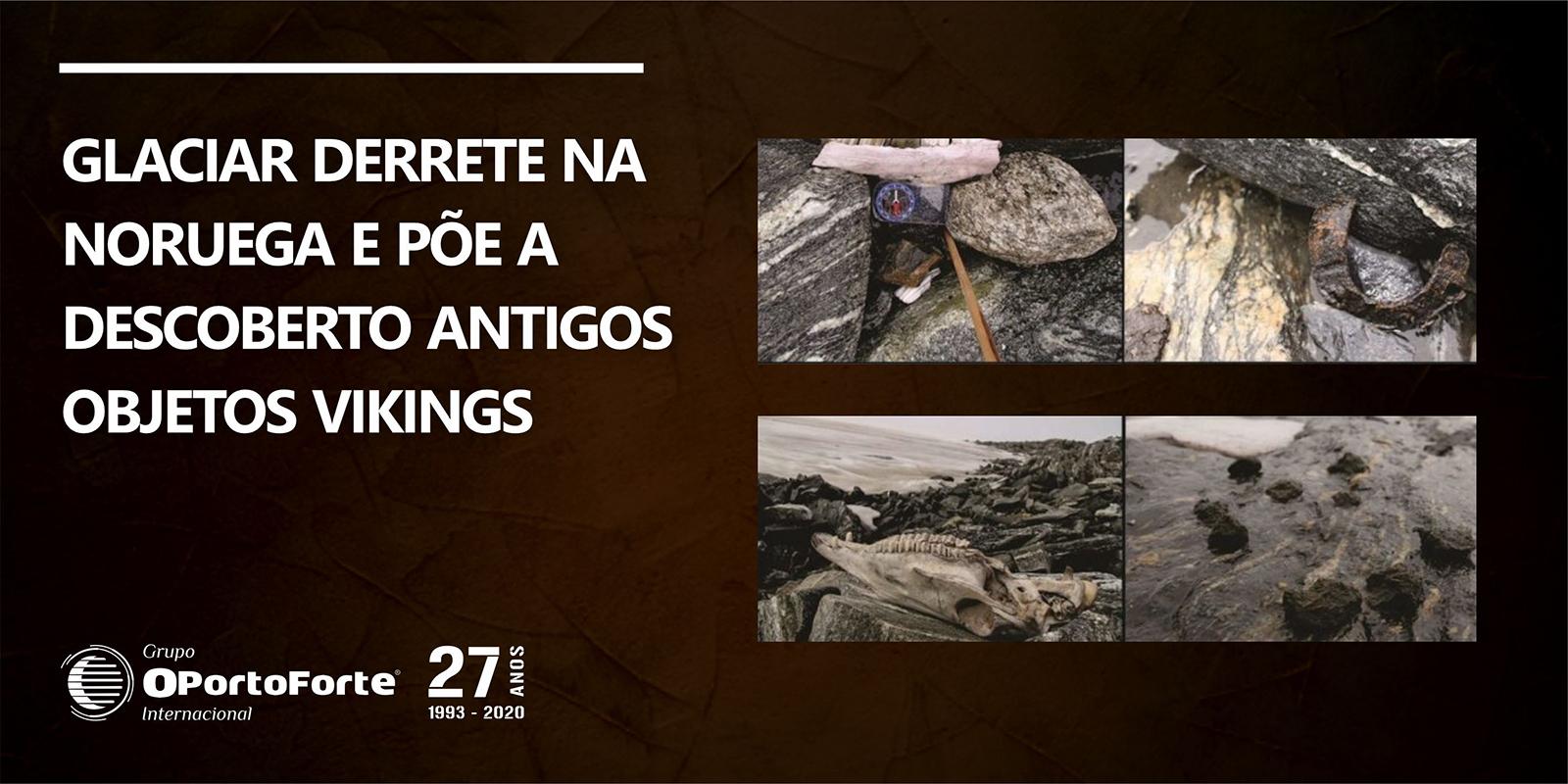 Glaciar derrete na Noruega e põe a descoberto antigos objetos vikings